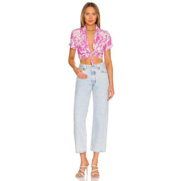 REVOLVE x For Love & Lemons "Devon" Crop Top Mini Skirt SET sz S NWT‎ | MSRP$310 - Picture 12 of 13